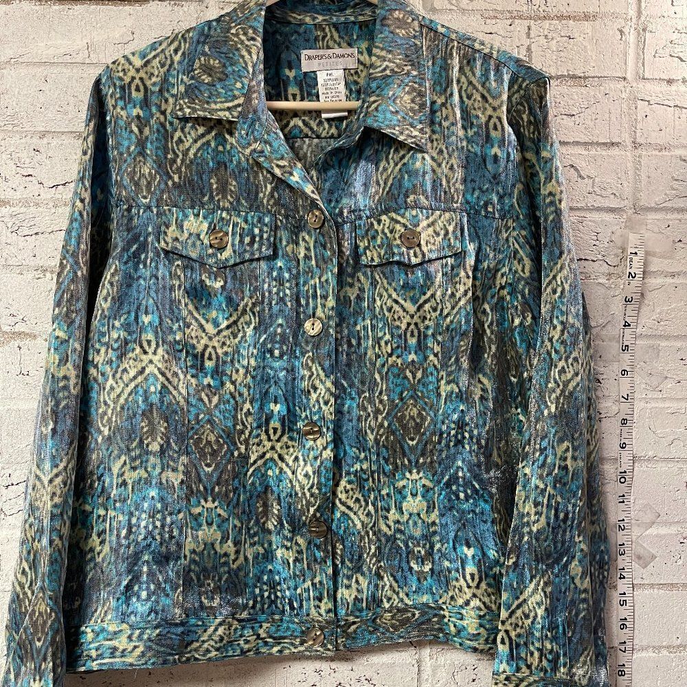 Drapers & Damon's yellow blue floral Jacket Blazer PXL